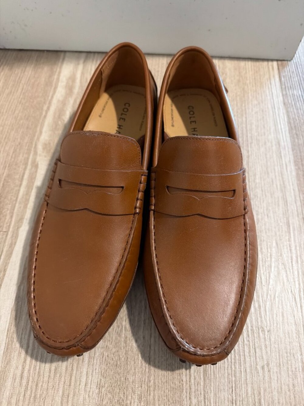 Cole Haan Tan Leather Penny Loafers Size 10
